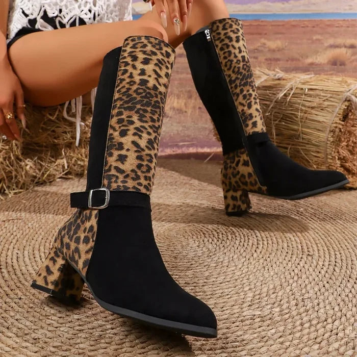 Reina Leopard Charm Boots